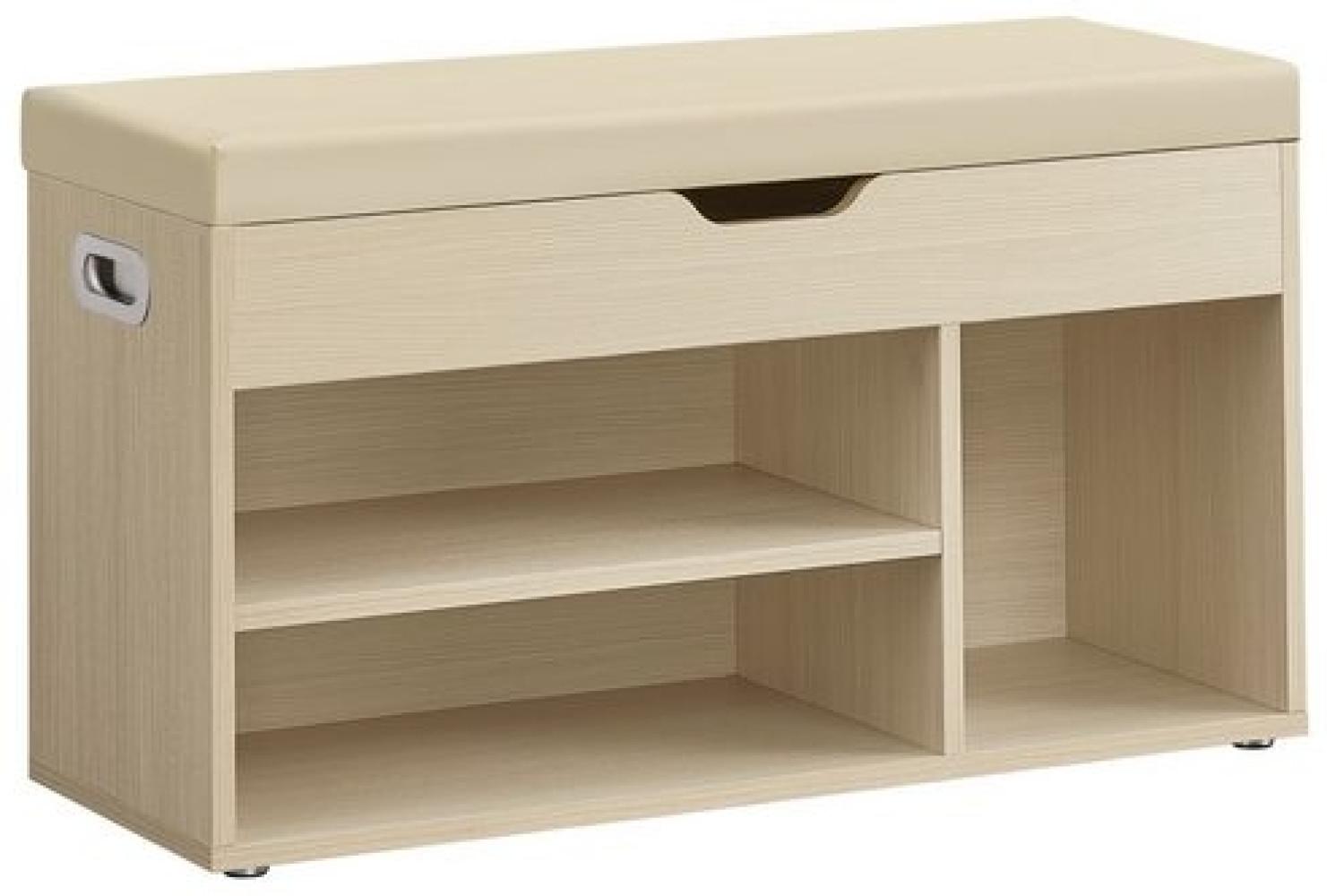 Vasagle Schuhbank mit Sitzfläche, Holzspanplatte, 30 x 80 x 44 cm, naturbeige Bild 1