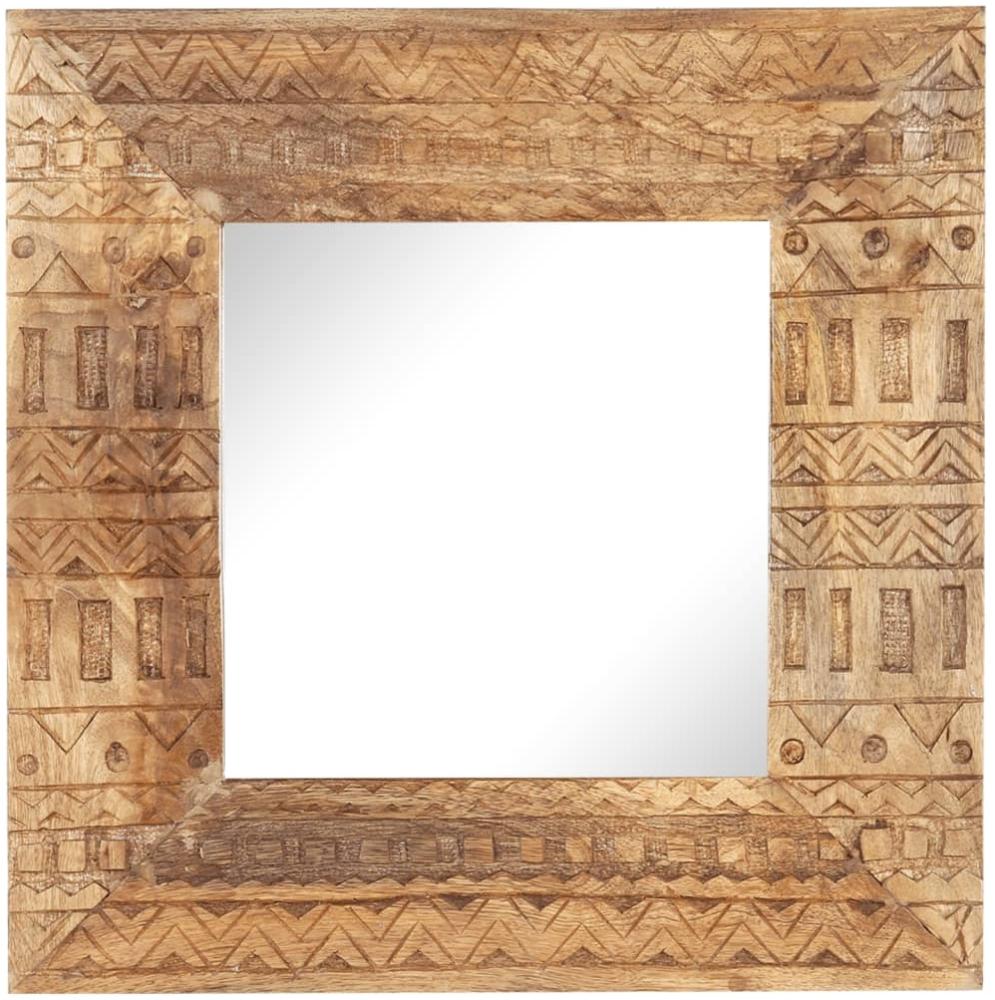 vidaXL Handgeschnitzter Spiegel 50x50x2,5 cm Massivholz Mango 321647 Bild 1