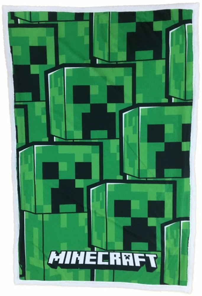 Minecraft Sherpa-Fleece-Decke 100 x 150 cm für Kinderzimmer und mehr Bild 1