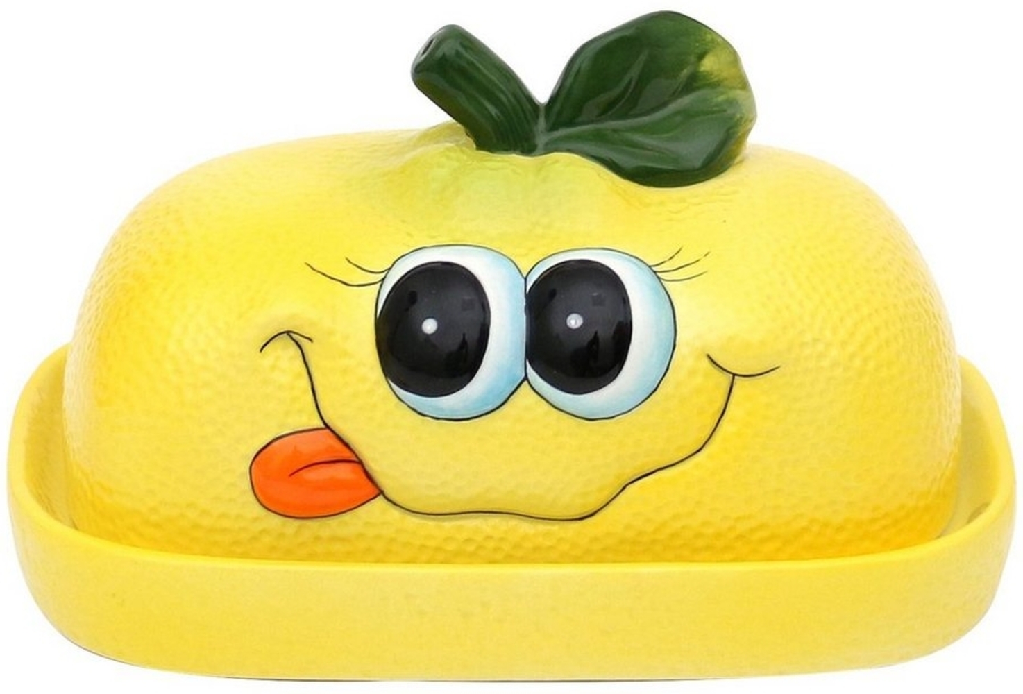 Dekohelden24 Butterglocke Keramik Butterdose als Zitrone in gelb,(1-tlg) Bild 1