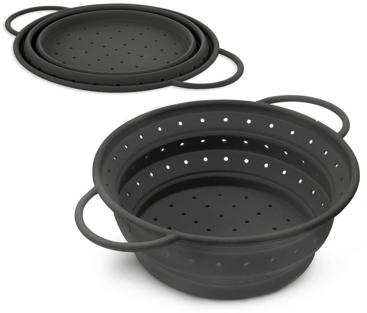 Coolinato Küchensieb 24 cm grau, Silikon Bild 1