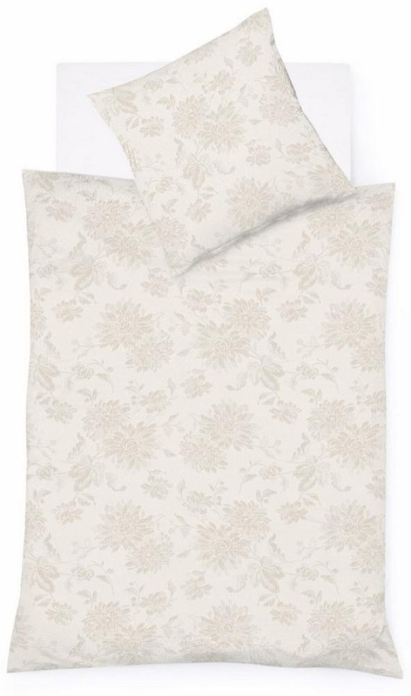 Fleuresse Lech Edelflanell Bettwäsche 135x200 Blumen beige mandel 604109-07 Bild 1