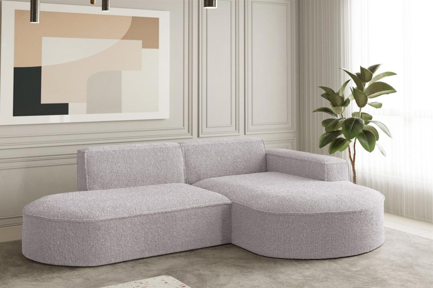 Ecksofa Designersofa PALMA XS in Stoff Ascot Rose Ottomane Rechts Bild 1