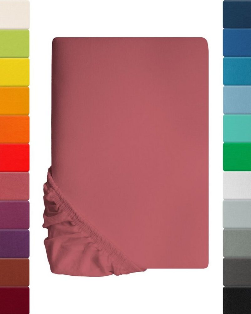 Kinder Jersey Spannbettlaken, Spannbetttuch, Lavea Serie Maya, 60x130 cm | 70x140 cm, Koralle, 100% Baumwolle, hochwertige Verarbeitung, mit Gummizug Bild 1