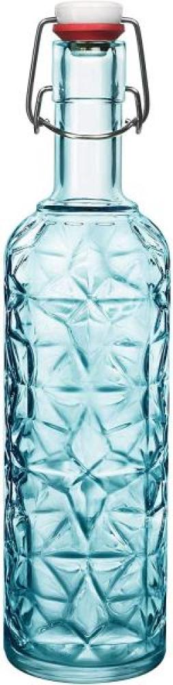 Glas Flasche Oriente 1L hellblau mit Bügelverschluss Bild 1