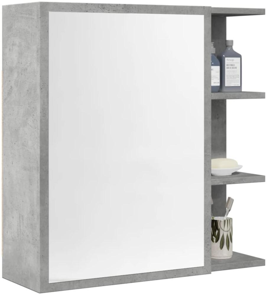 vidaXL Bad-Spiegelschrank Betongrau 62,5x20,5x64 cm Holzwerkstoff 856172 Bild 1