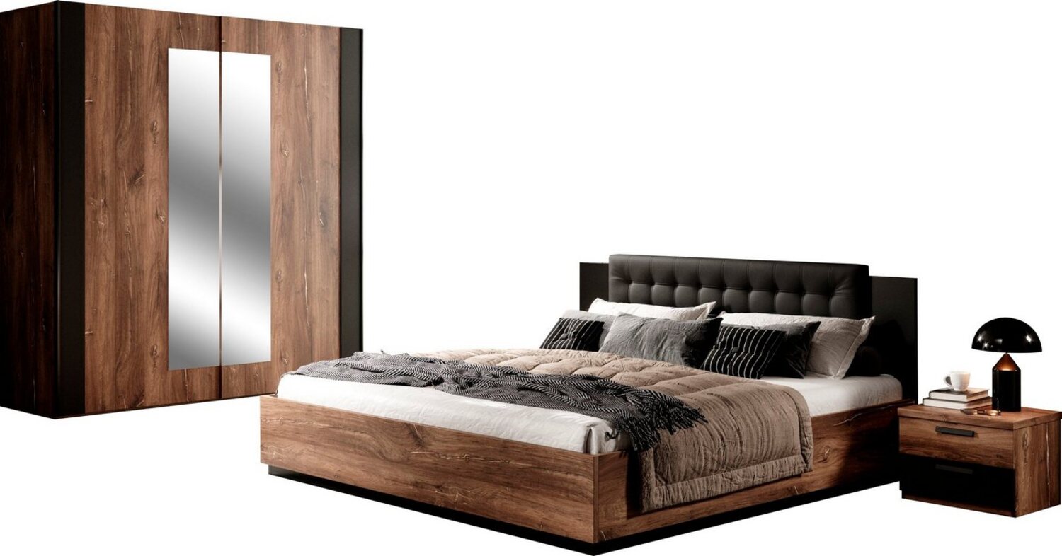 INOSIGN Schlafzimmer-Set Sigma, Set 4 -St(Kleiderschrank, 2xNako, Bett 180), Made in Europe, Komplettschlafzimmer, viel Stauraum, trendige Farben Bild 1