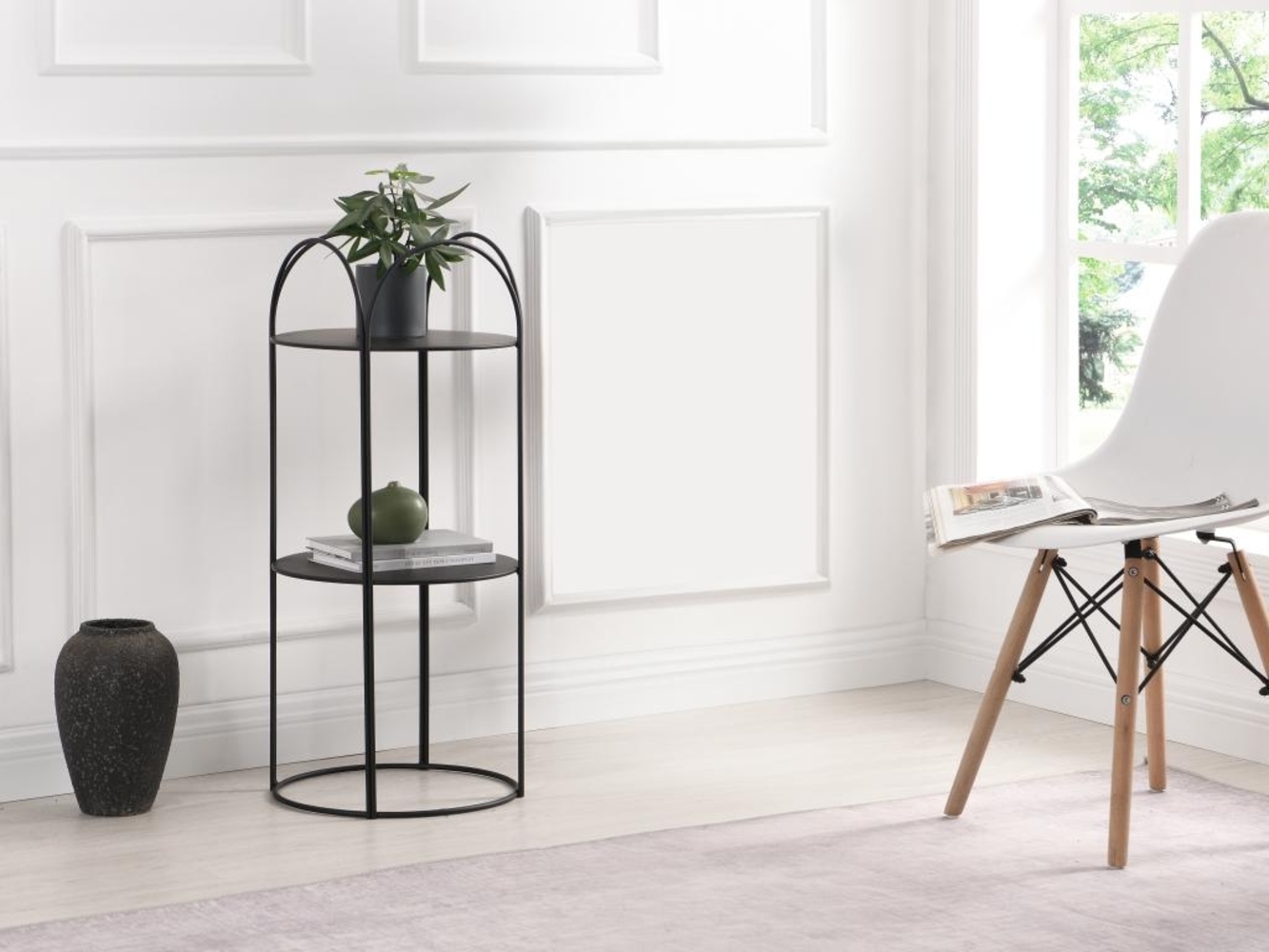 Vente-unique - Regal - 2 Regalböden - Metall - Schwarz - GRAZIELA Bild 1