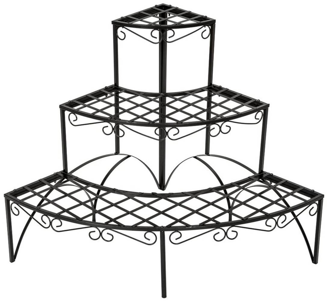 tectake Pflanztisch Blumentreppe (1-St, 1 tlg), Runde Blumentreppe mit 3 Stufen Bild 1