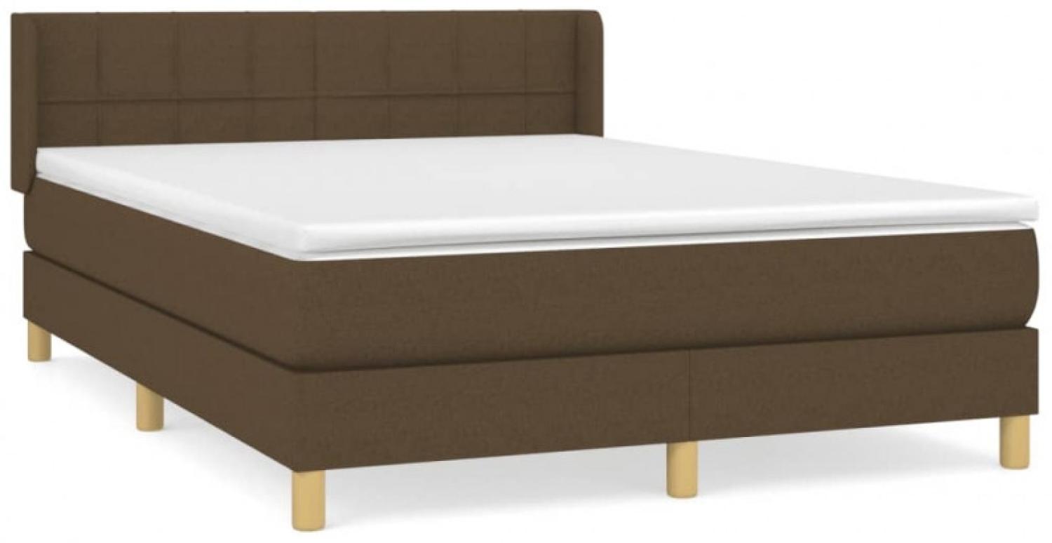 Boxspringbett mit Matratze Stoff Dunkelbraun 140 x 200 cm Bild 1