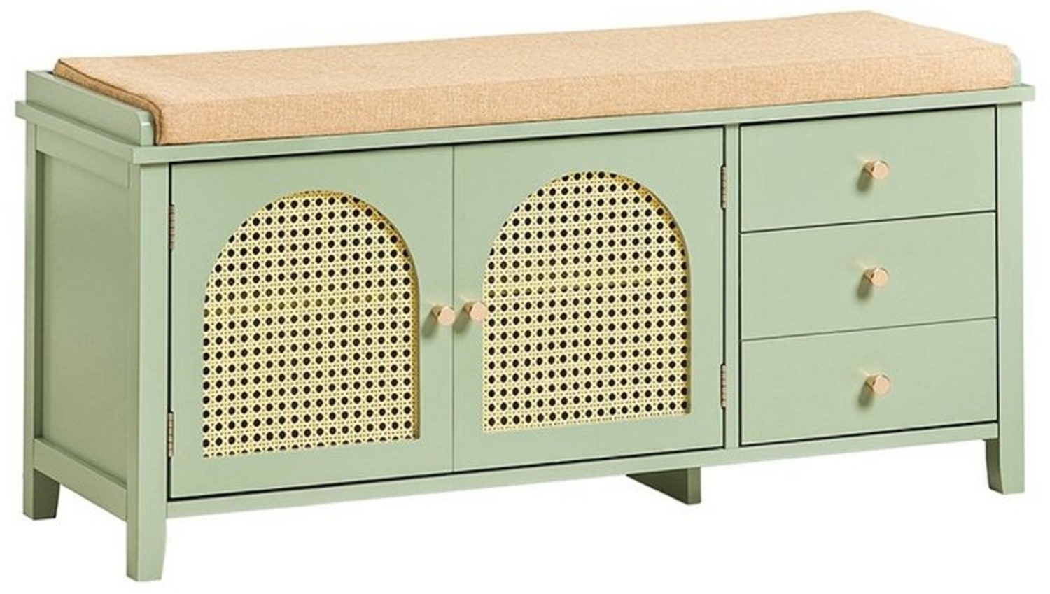 SoBuy Schuhbank FSR129, mit Sitzfläche und Gitteroptik-Türen Sitzbank mit Stauraum Sitzkommode Bild 1