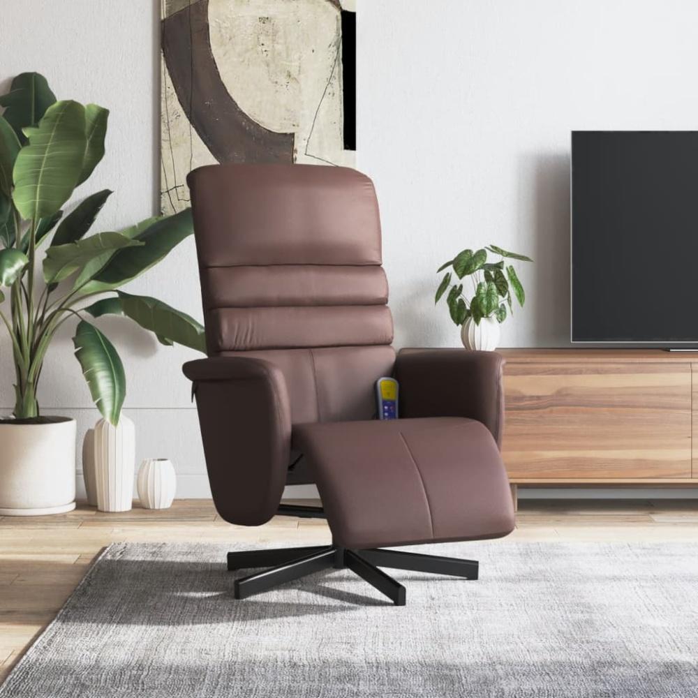 vidaXL Massagesessel mit Fußteil Braun Kunstleder 356712 Bild 1