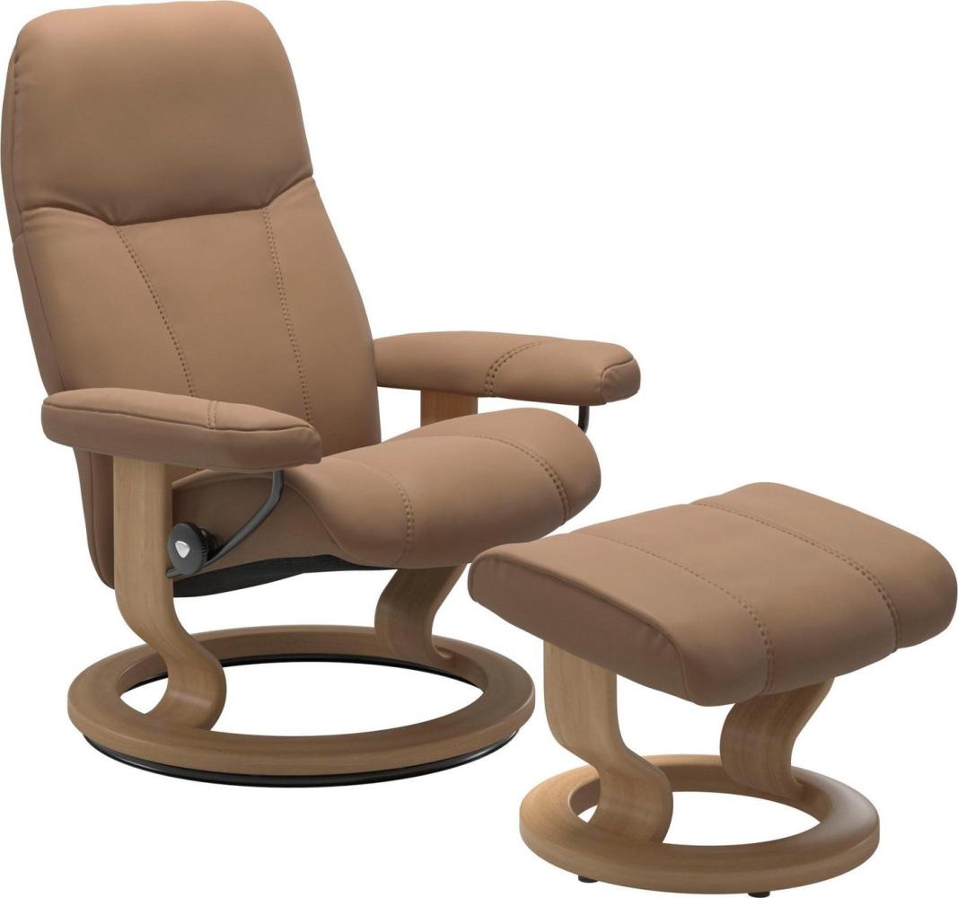 Stressless® Relaxsessel Consul (Set, Relaxsessel mit Hocker), mit Hocker, mit Classic Base, Größe L, Gestell Eiche Bild 1