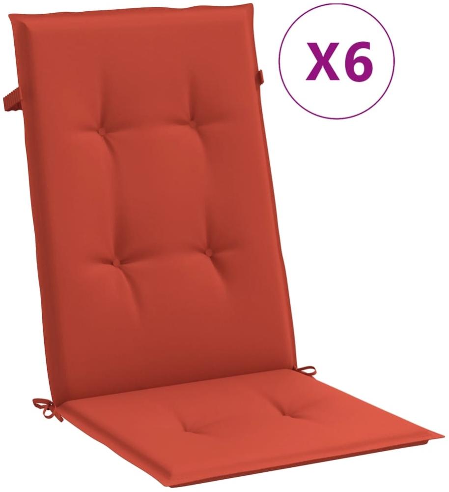 vidaXL Hochlehner-Auflagen 6 Stk. Melange Rot 120x50x4 cm Stoff 4002432 Bild 1