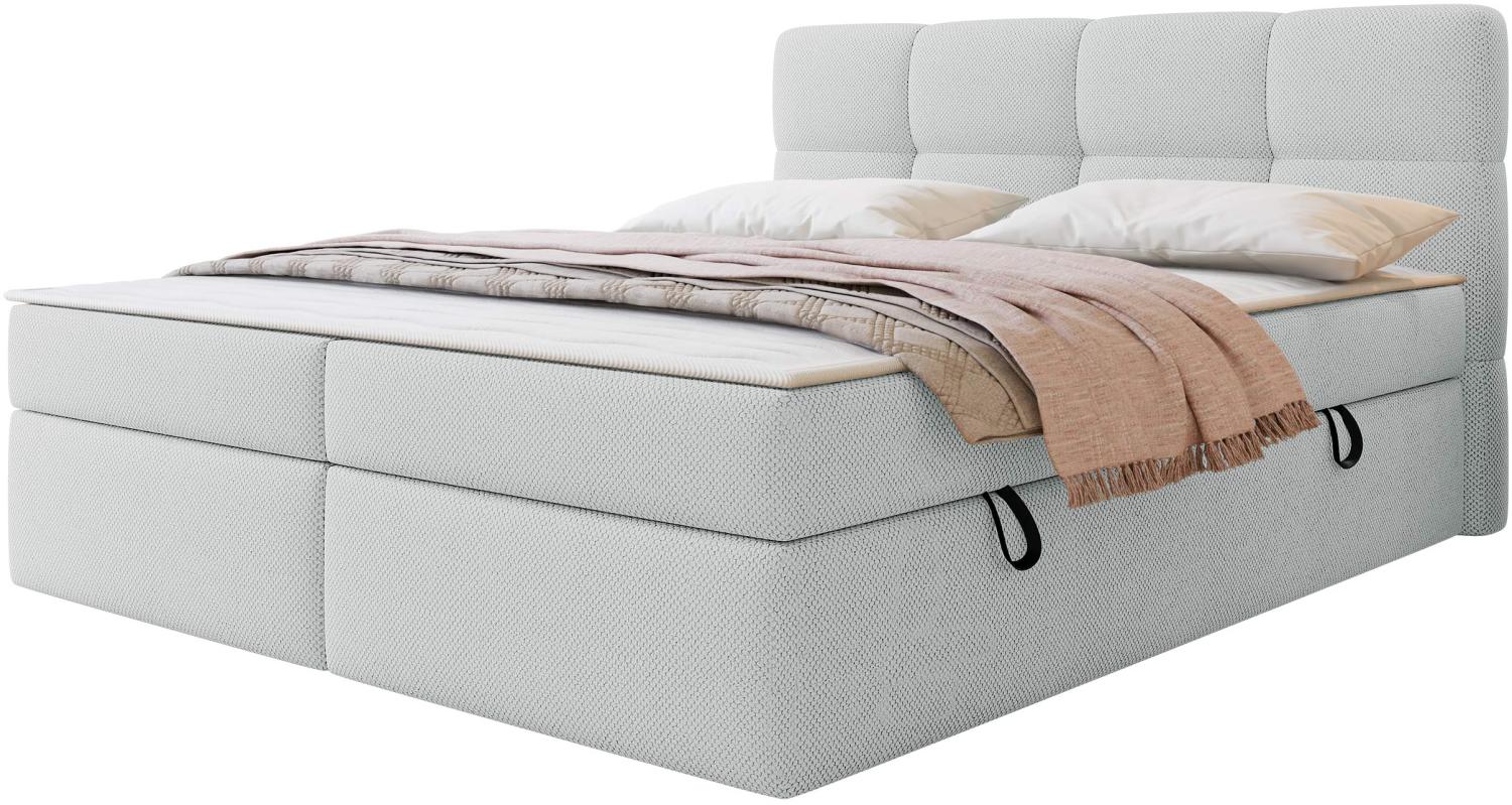 Mirjan24 Boxspringbett mit H3-Matratze und Topper Fogy , blau, 180 x 200 cm Bild 1