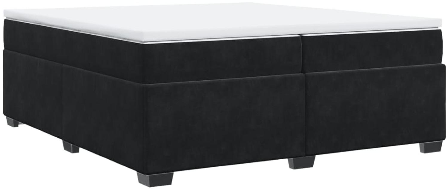 vidaXL Boxspringbett mit Matratze Schwarz 200x200 cm Samt 3285307 Bild 1