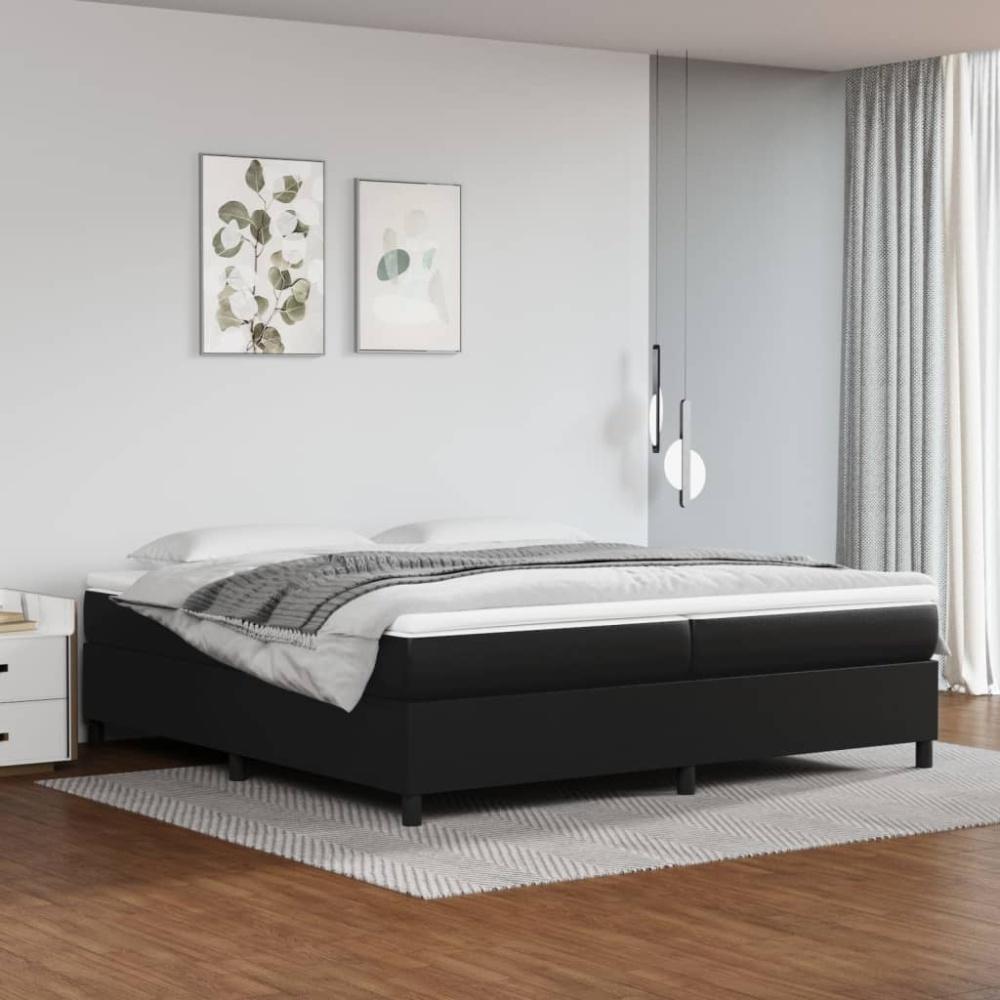 vidaXL Polsterbett mit Matratze Schwarz 200x200 cm Kunstleder, Härtegrad: H2 [3144626] Bild 1