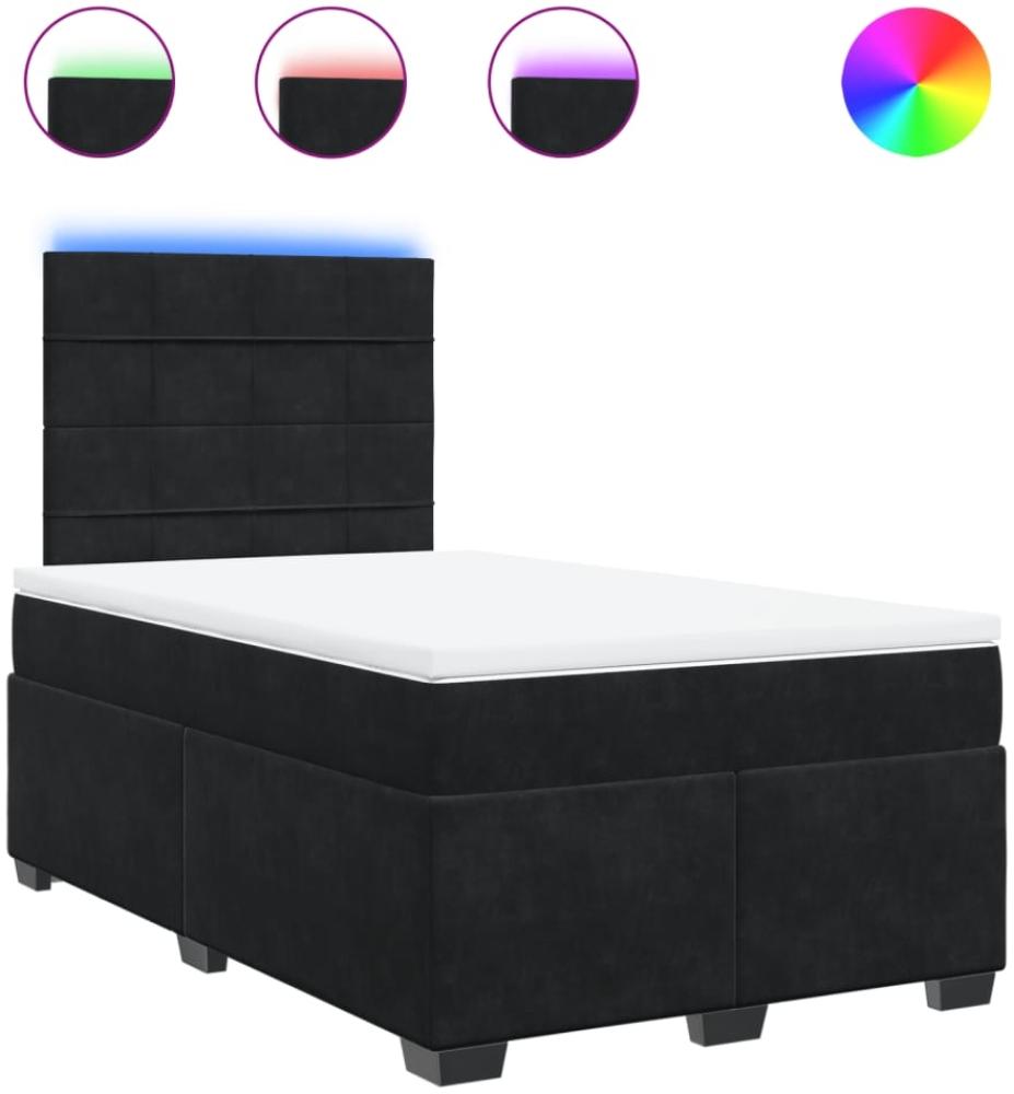 vidaXL Boxspringbett mit Matratze Schwarz 120x190 cm Samt 3293160 Bild 1
