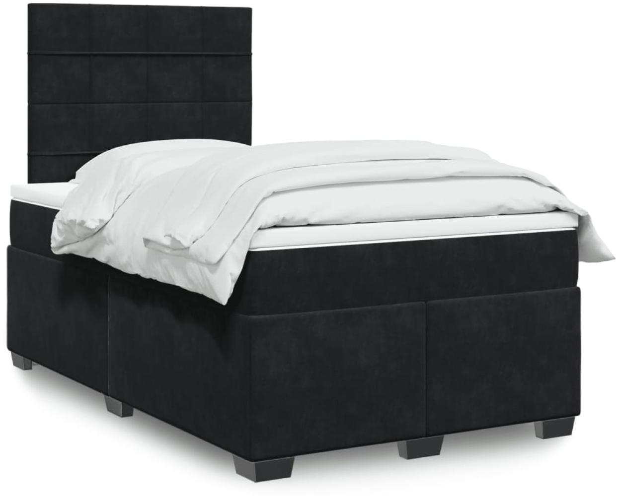 vidaXL Boxspringbett mit Matratze Schwarz 120x190 cm Samt 3293160 Bild 1