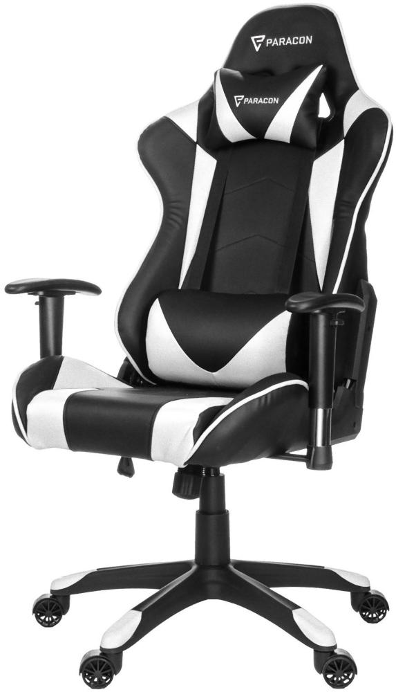 Knight Paracon Gaming Gamer Stuhl Nackenkissen Lendenstütze weiss Büro Sessel Bild 1