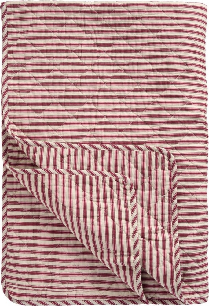Ib Laursen Decke Quilt Tagesdecke Überwurf Gestreift Sand Rot 180x130cm 0768-33 Bild 1
