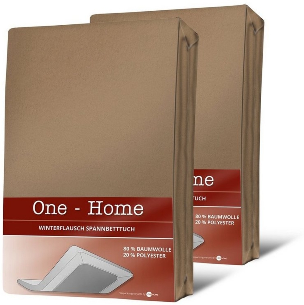 One Home Spannbettlaken Winter, Baumwolle, Gummizug: rundum, (2 Stück), kuschelig warm und flauschig, Double Pack Bild 1