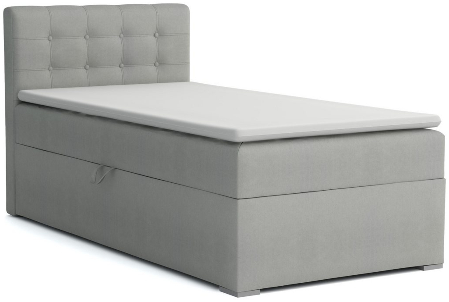 Deine Möbel 24 Boxspringbett Polsterbett Jungendbett JUNG 3 inkl. Matratzen H3 / H4 inkl. Topper (Boxbett für Jugendliche, Bonellfederkernmatratze H3 Taschenfederkernmatratze H4), 90x200 100x200 Veloursstoff Einzelbett Boxspring Hotelbett Bild 1