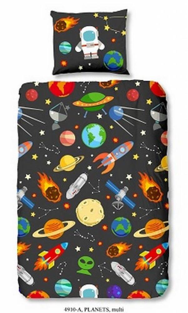 Good morning 'Planets' Kinderbettwäsche schwarz/bunt Bild 1