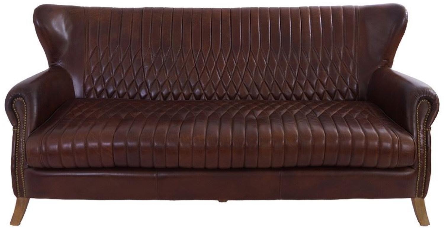 Clubsofa Enfield 3- Sitzer Vintage Leder Vintage-Cigar Messingnieten Bild 1