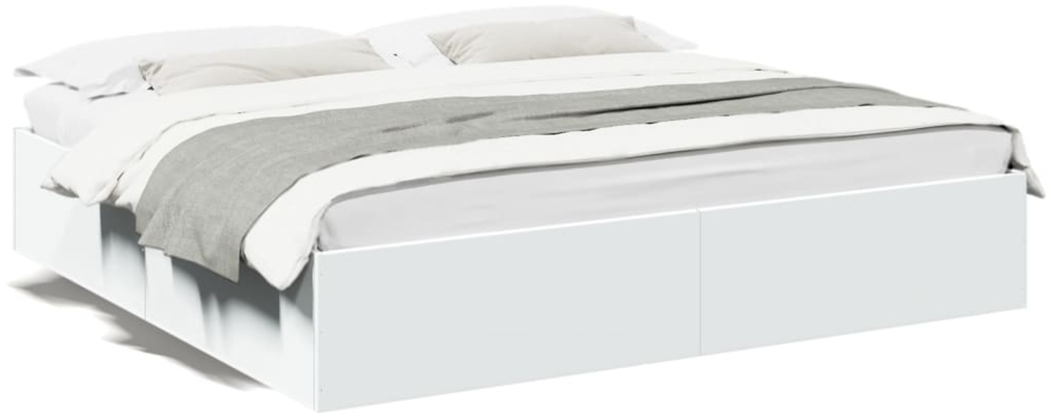 vidaXL Bettgestell Weiß 200x200 cm Holzwerkstoff 3280986 Bild 1