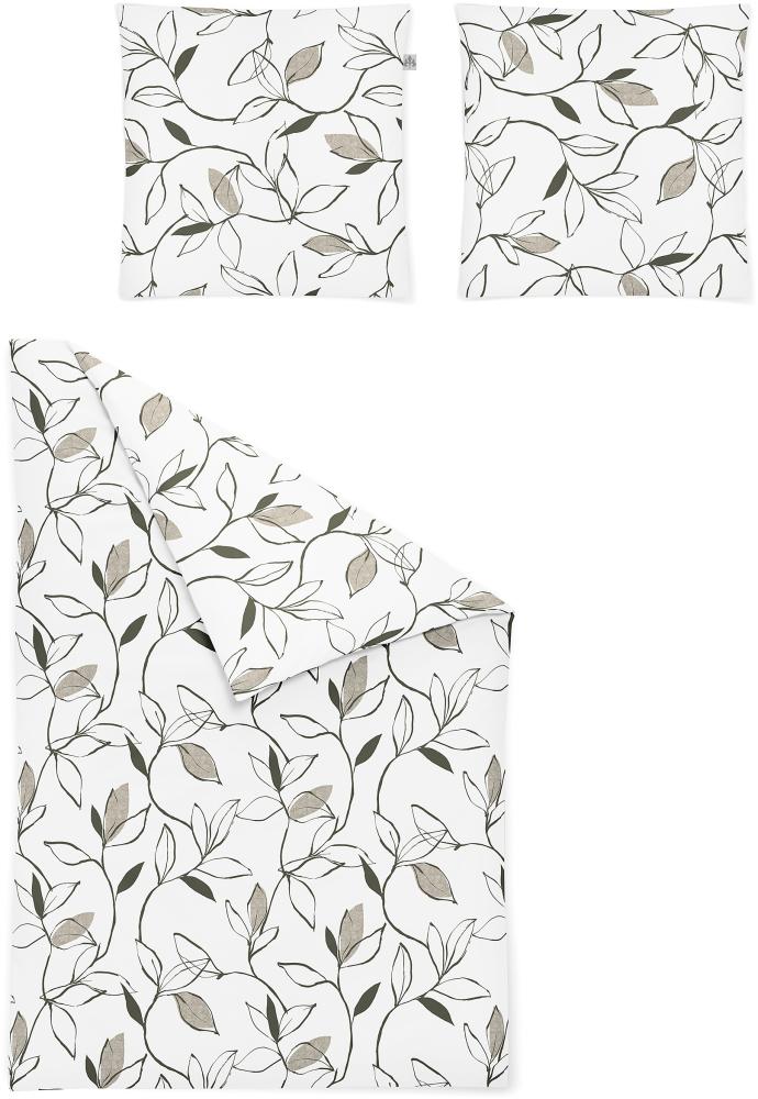 Irisette Mako-Satin Bettwäsche Set Pia 8390 grün 135x200 cm + 1 x Kissenbezug 80x80 cm Bild 1