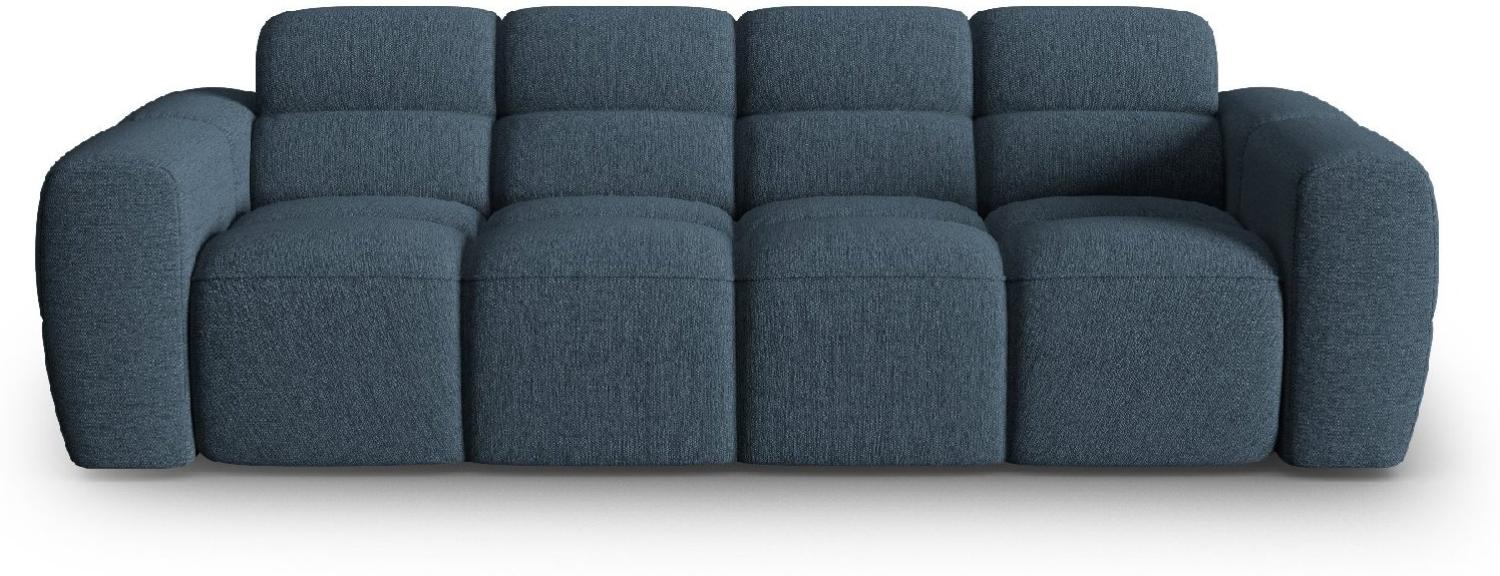 Micadoni Sofa Lisa 4-Sitzer Strukturierter Stoff Dunkelblau Bild 1