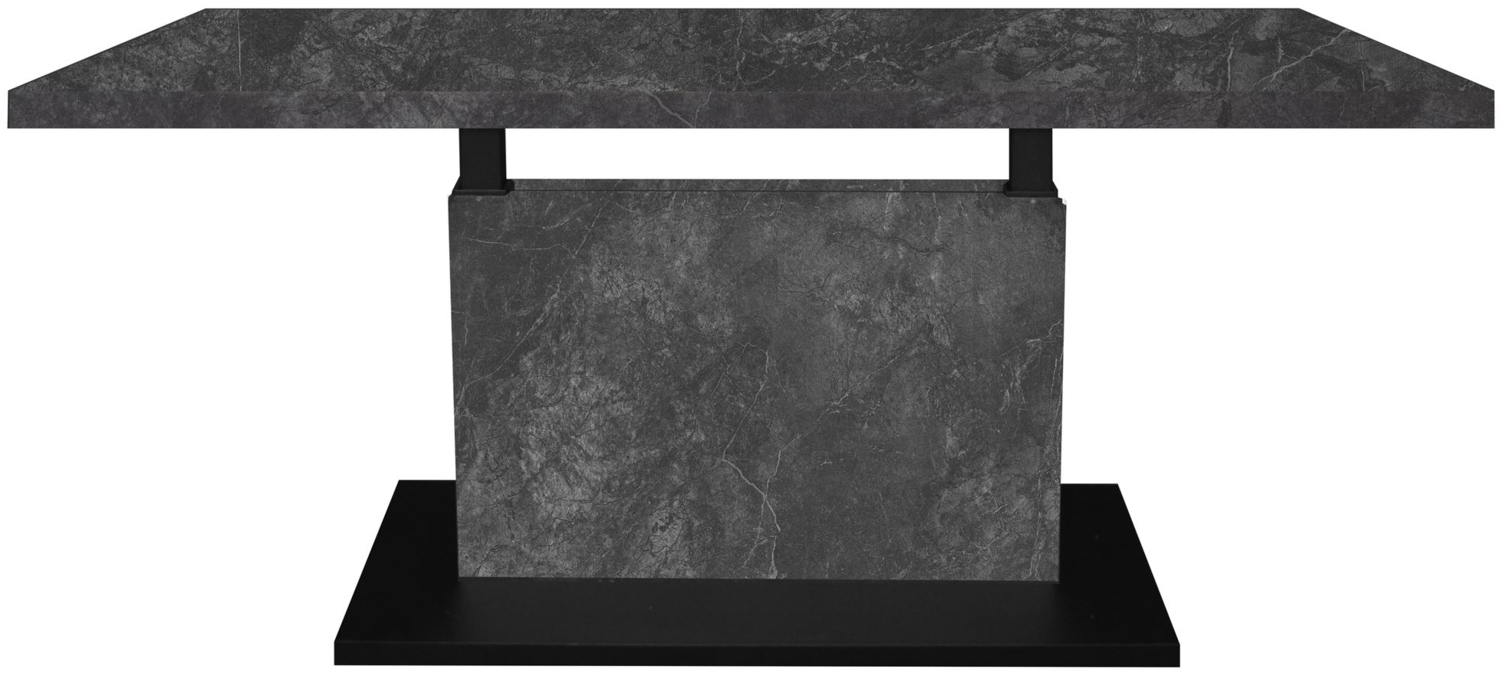 Couchtisch Höhenverstellbar Else 4 120x49x70 Holz Keramikoptik Grau Bild 1