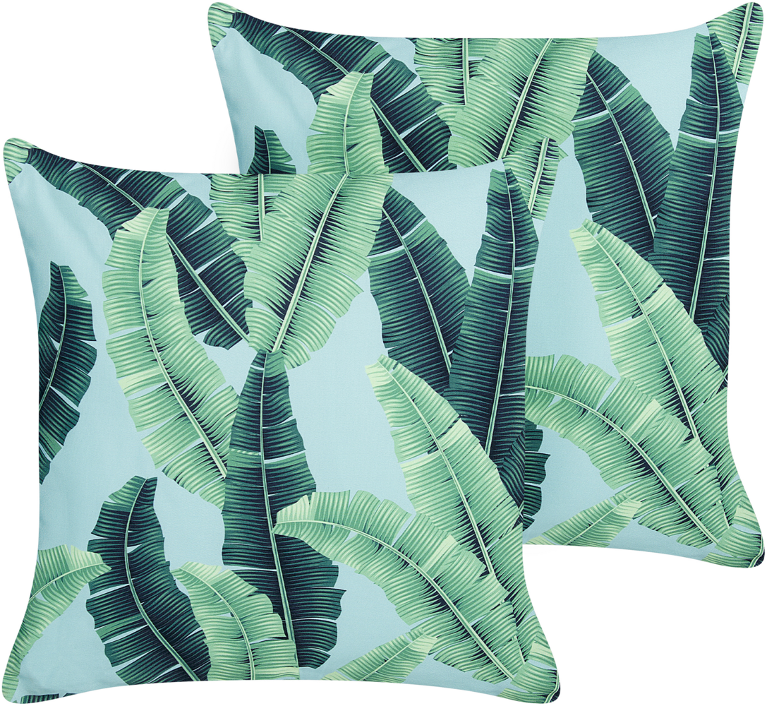 Gartenkissen 2er Set Pflanzenmuster BOISSANO 45 x 45 cm Grün Bild 1