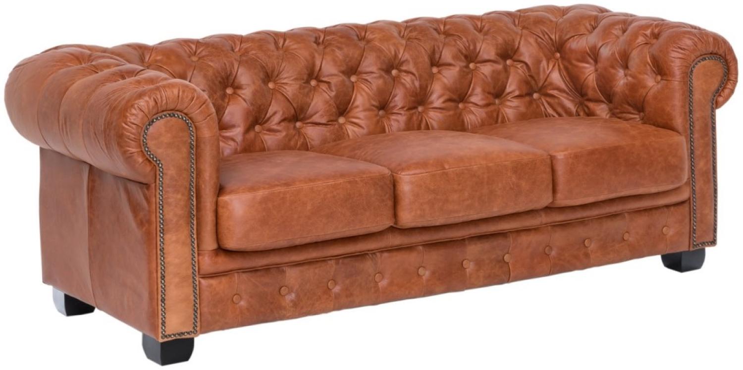 Chesterfield Sofa Garnitur cracker Braun Bild 1