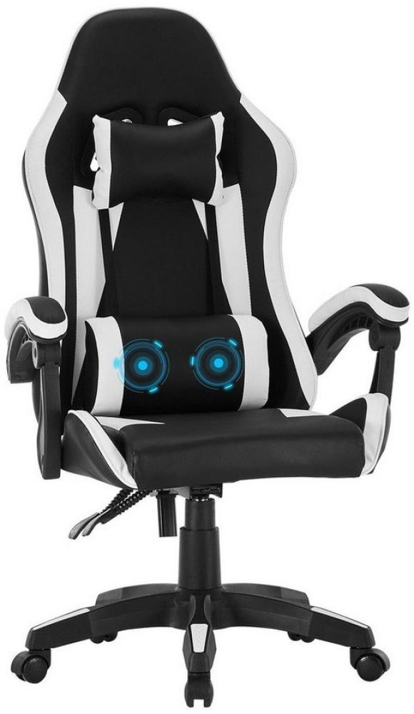 CLIPOP Gaming-Stuhl Racingstuhl, Ergonomischer Hochlehner-Bürostuhl mit Massage- Lendenkissen Bild 1