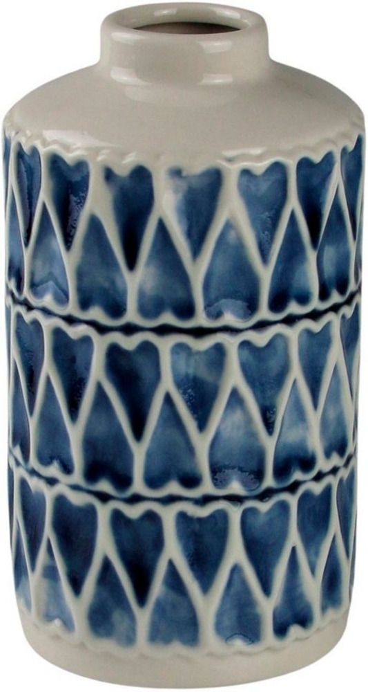 AM Design Dekovase Herz, blau-weiß, Tischvase aus Keramik (1 St), Keramikvase, Dekoobjekt, Blumenvase Bild 1