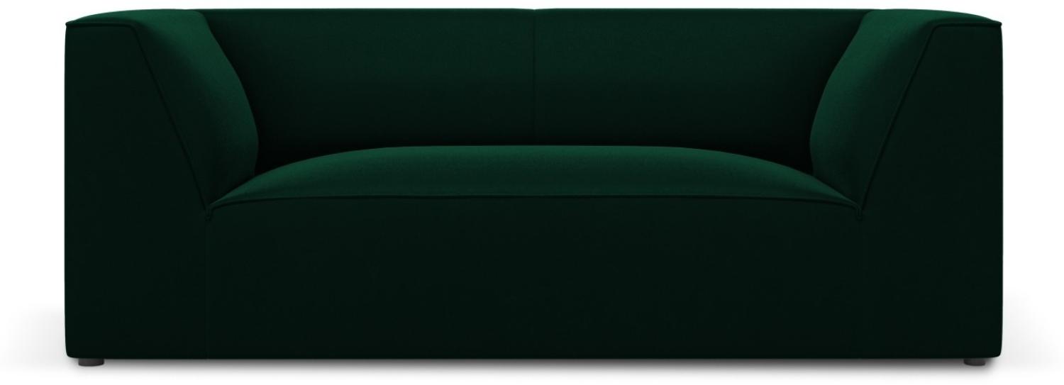 Micadoni 2-Sitzer Samtstoff Sofa Ruby | Bezug Bottle Green | Beinfarbe Black Plastic Bild 1