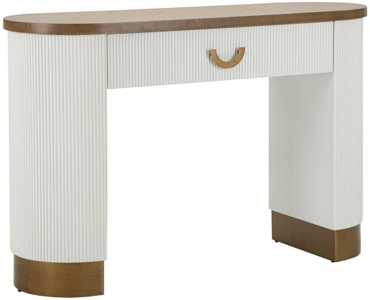 Dmora Konsolentisch Cadre, Tisch, Eingangskonsole, Regal, 121x40 h78 cm, Weiß und Braun Bild 1