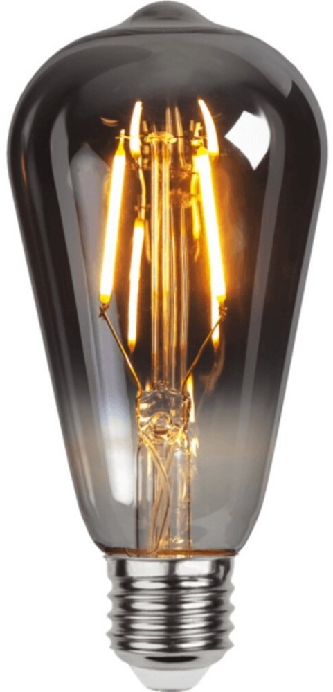 LED Leuchtmittel Filament GLOW - Kolben - E27 - 1,8W - ultra-WW 2100K - 80lm -6,4cm - smoked Bild 1