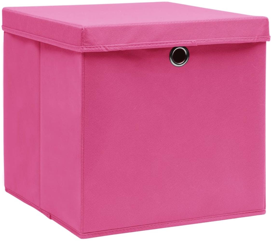 vidaXL Aufbewahrungsboxen mit Deckeln 4 Stk. 28x28x28 cm Rosa 325204 Bild 1