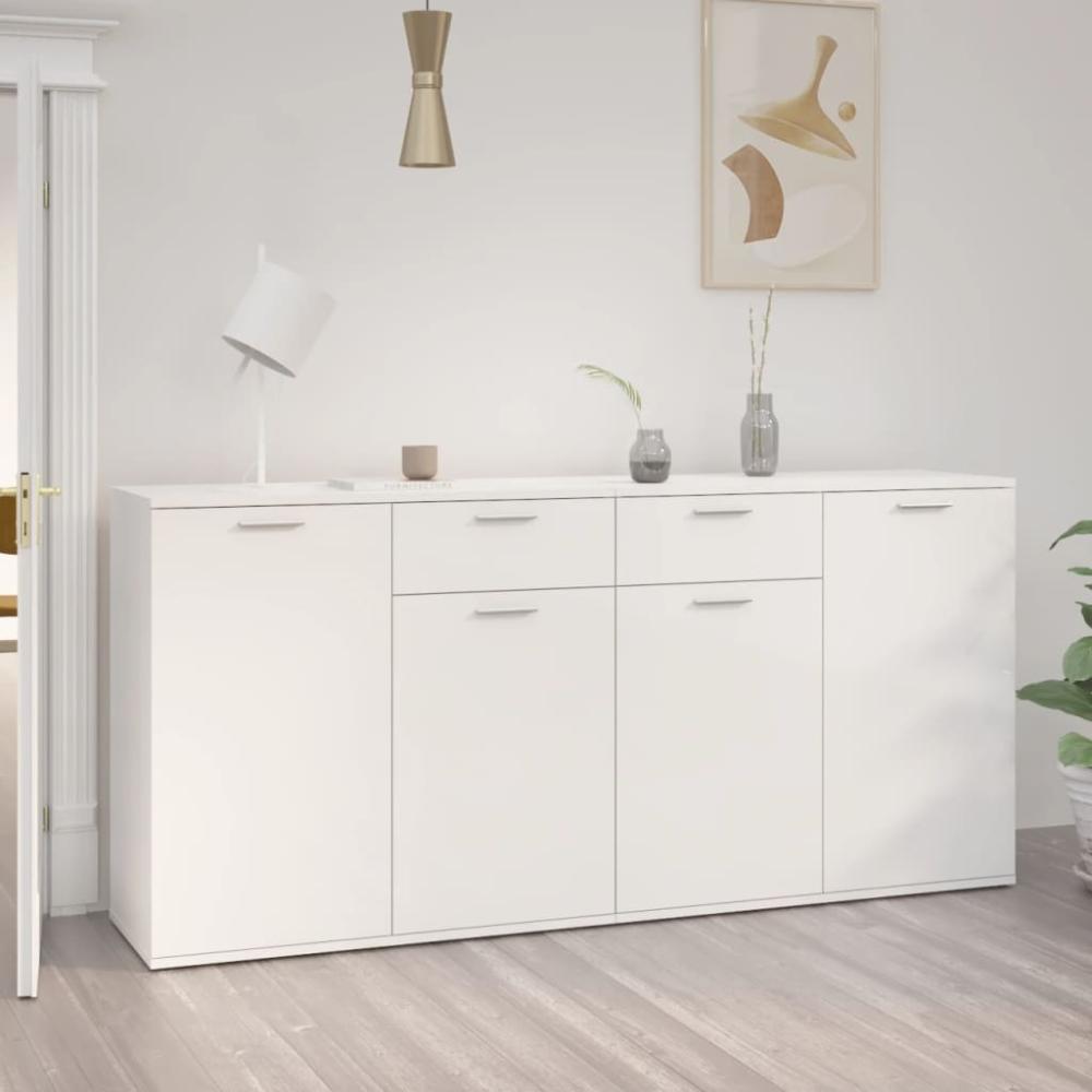 vidaXL Sideboard Hochglanz-Weiß 160x36x75 cm Holzwerkstoff 3074933 Bild 1