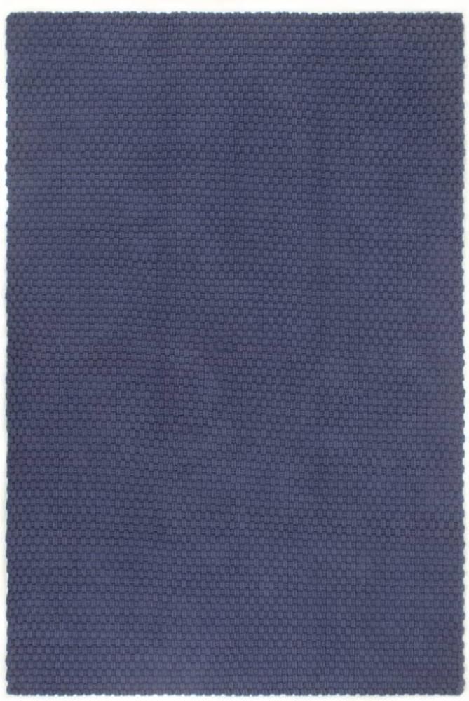 vidaXL Teppich Rechteckig Marineblau 180x250 cm Baumwolle 345128 Bild 1