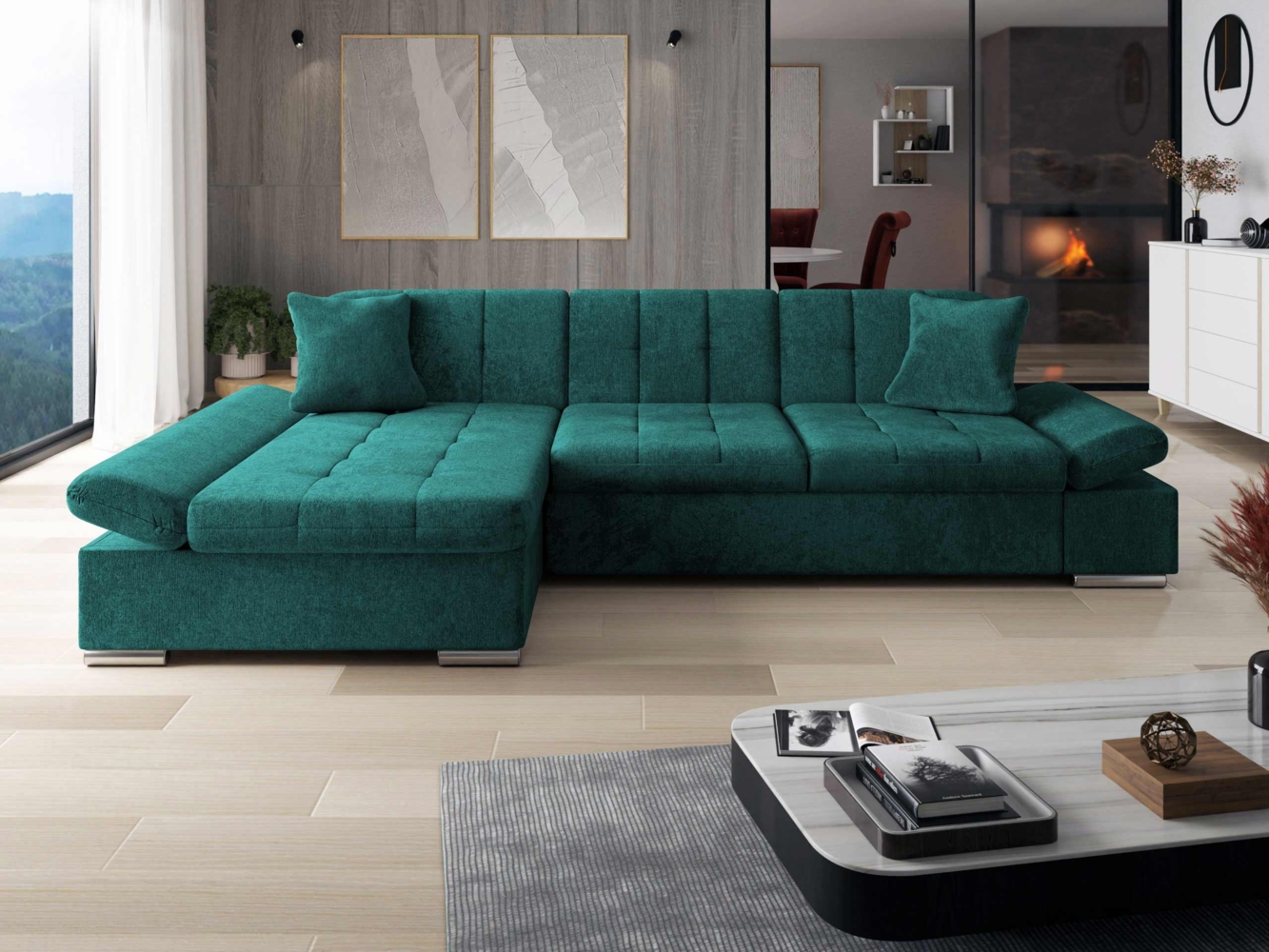 Ecksofa Montana (Farbe: Clara 215.11, Seite: Links) Bild 1