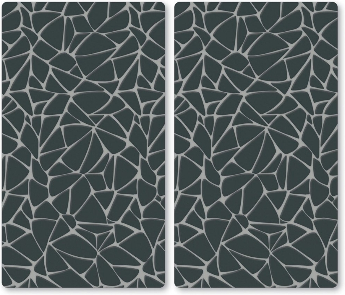 KESPER | Glasschneideplatte/Herdabeckplatte/Buffetplatte, Material: ESG-Sicherheitsglas, Maße: 50 x 28,5 cm, Stärke: 0,4 cm, Fußhöhe: 3 mm, Motivfolie: Mosaik Grau | 37535 13 Bild 1