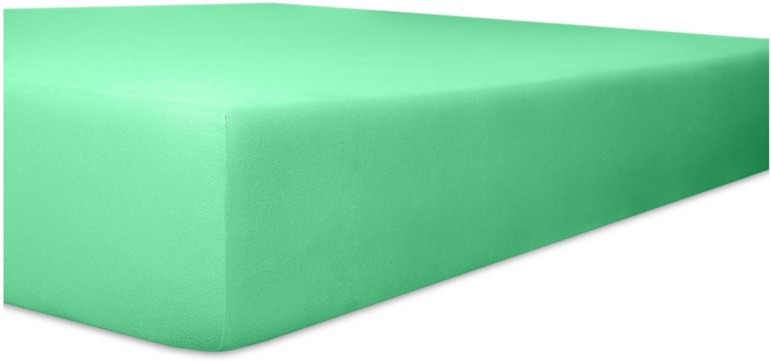 Kneer Edel-Zwirn-Jersey Spannbetttuch für Matratzen bis 22 cm Höhe Qualität 20 Farbe lagune 180-200x200 cm Bild 1