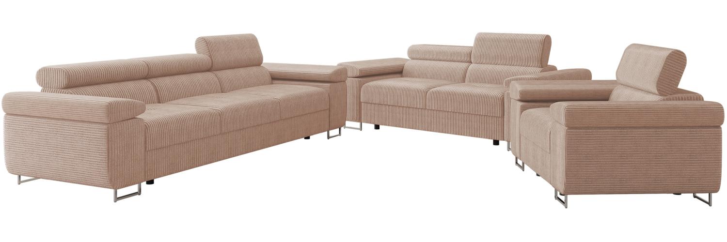 Sofa Set Torezio Cord 3+2+1 mit Einstellbare Kopfstützen (Poso 52) Bild 1