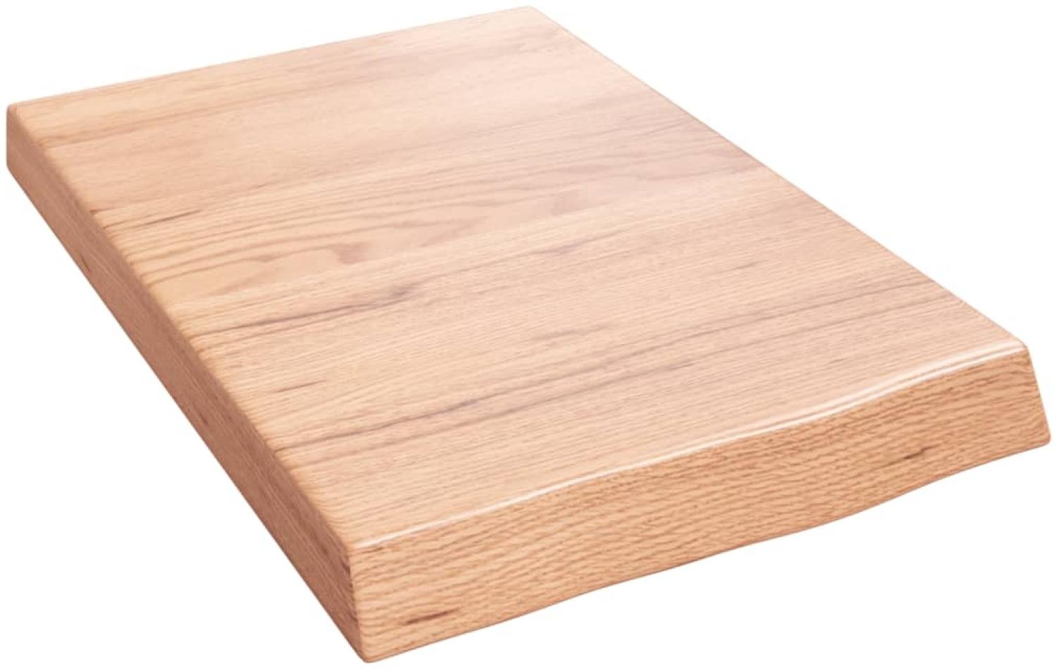 vidaXL Wandregal Hellbraun 40x60x(2-6) cm Massivholz Eiche Behandelt 363637 Bild 1