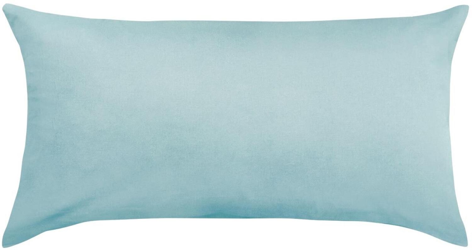 Traumschlaf Uni Mako-Satin Kissenbezüge|40x60 cm| perlblau Bild 1