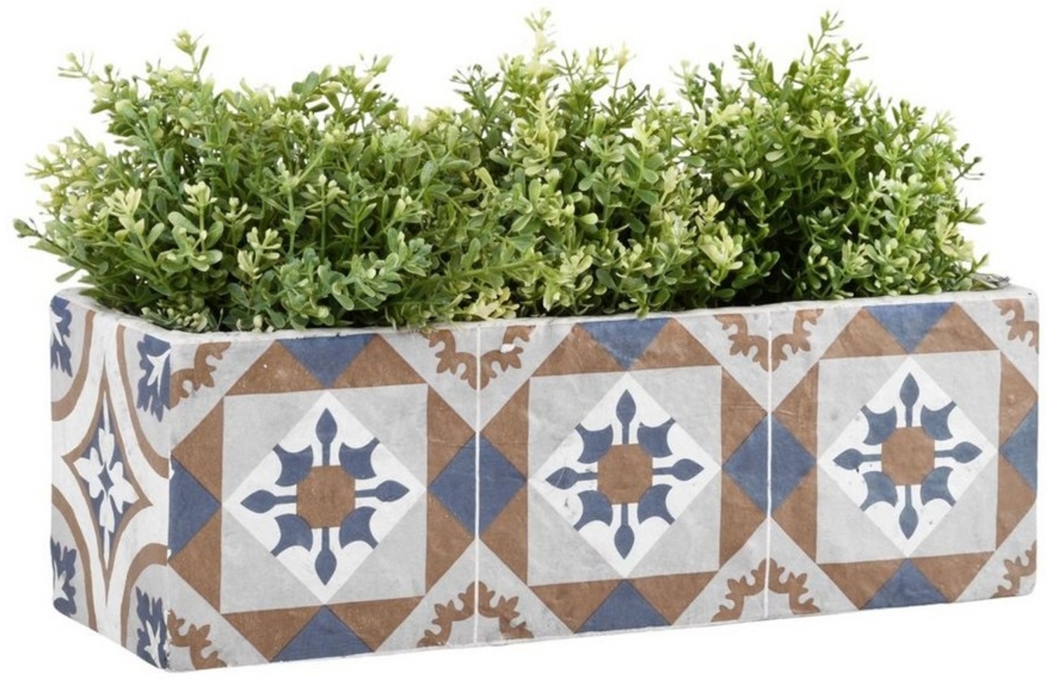 Rivanto Blumentopf (Set, 1 St), Blumenkasten Portugiesische Kacheln, rechteckiger Pflanztopf Bild 1